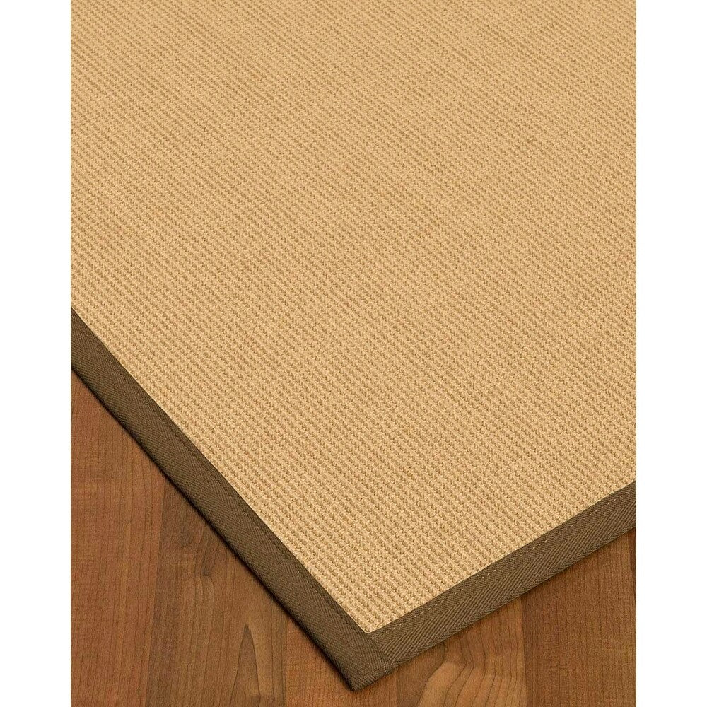 Natural Area Rugs, 100% Natural Fiber Handmade Deco, Cream Sisal Rug 6' Square, Malt Border - 6' x 6' Square