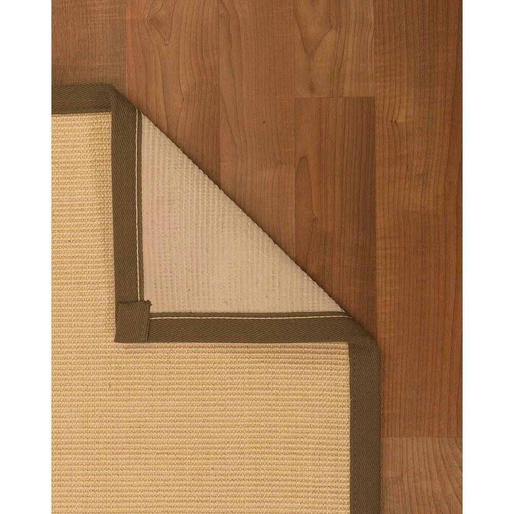 Natural Area Rugs, 100% Natural Fiber Handmade Deco, Cream Sisal Rug 6' Square, Malt Border - 6' x 6' Square