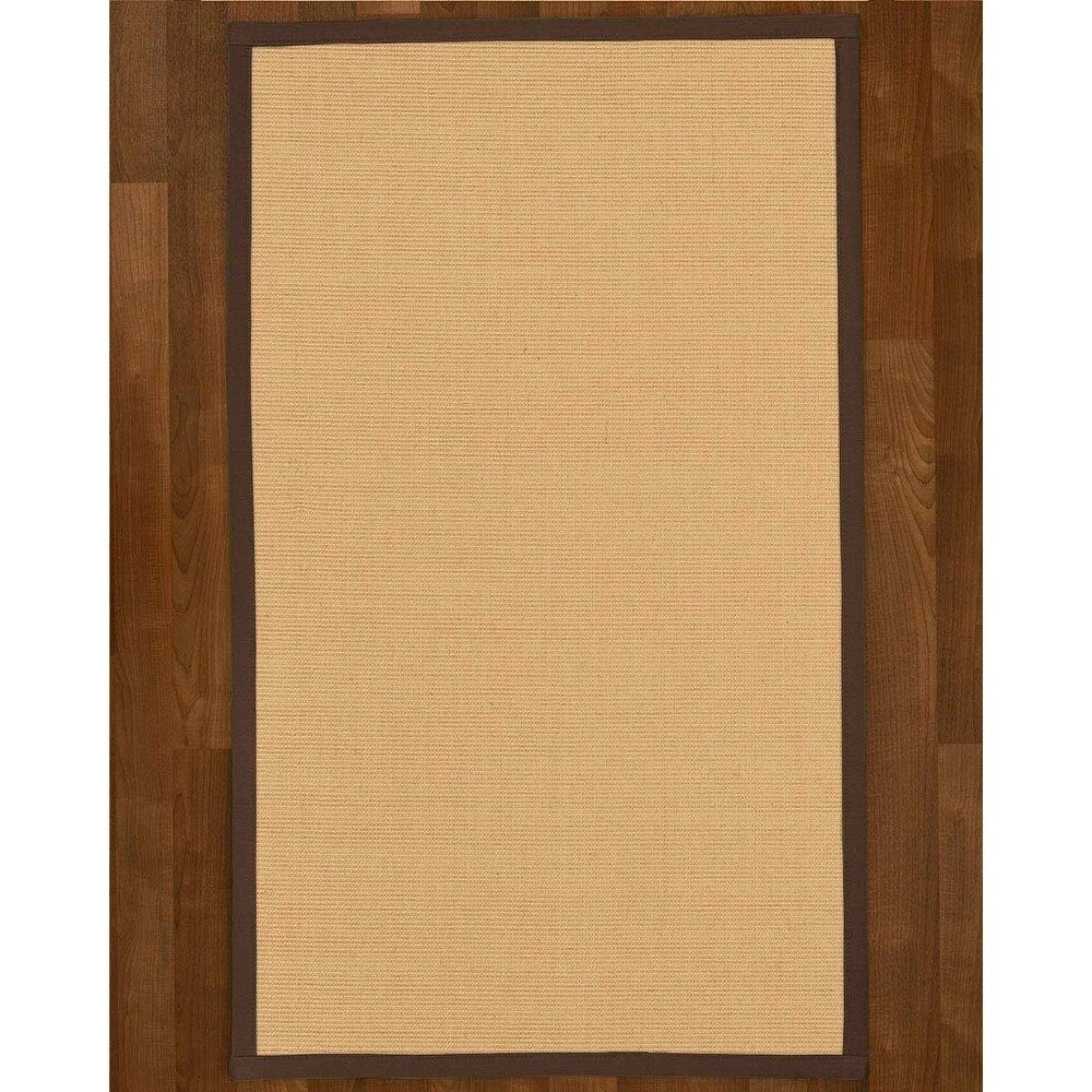 Natural Area Rugs, 100% Natural Fiber Handmade Deco, Cream Sisal Rug 8' Square, Fudge Border - 8' x 8' Square