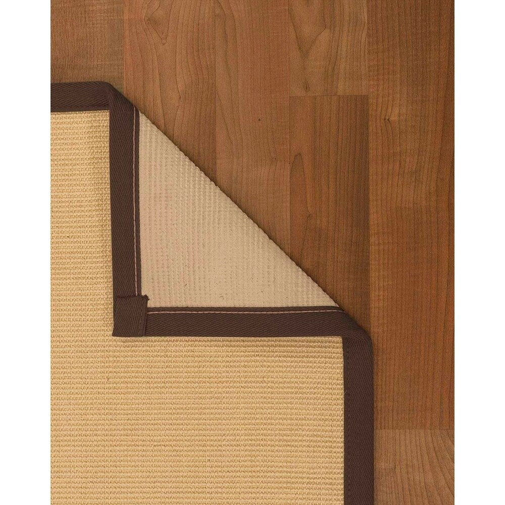 Natural Area Rugs, 100% Natural Fiber Handmade Deco, Cream Sisal Rug 8' Square, Fudge Border - 8' x 8' Square