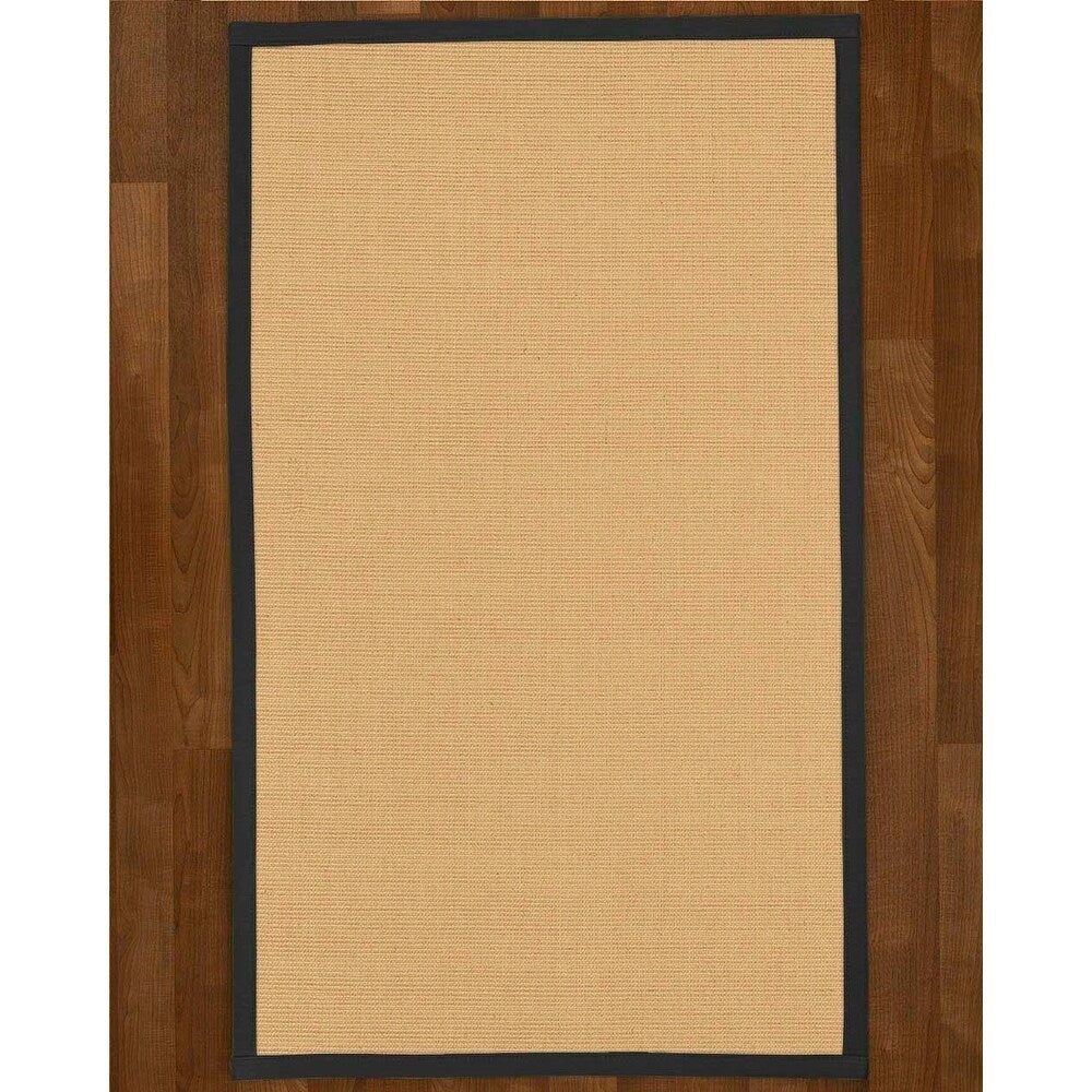 Natural Area Rugs 100%, Natural Fiber Handmade Deco, Cream Sisal Rug, Black Border - 2'9" x 9'