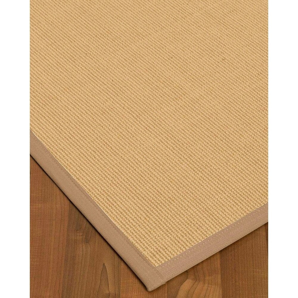 Natural Area Rugs 100%, Natural Fiber Handmade Deco, Cream Sisal Rug, Wheat Border - 5' x 7'
