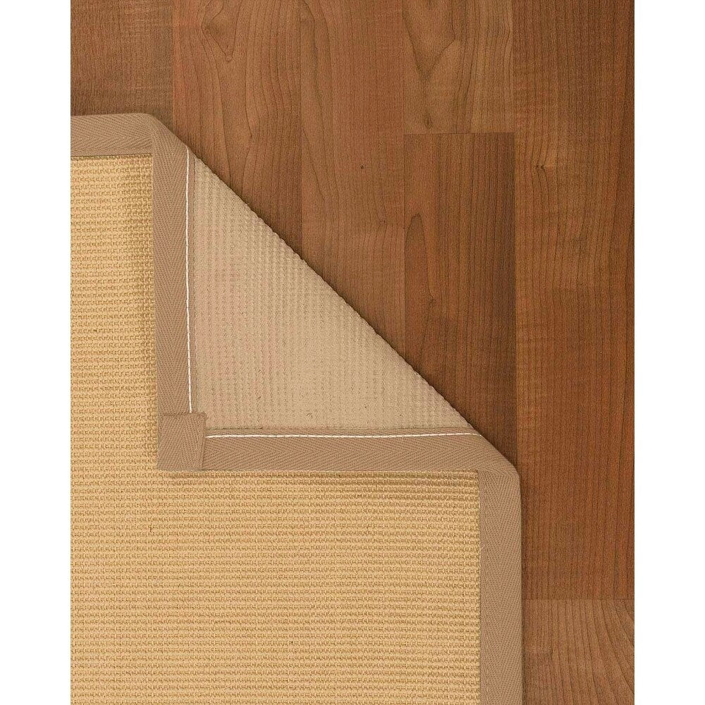 Natural Area Rugs 100%, Natural Fiber Handmade Deco, Cream Sisal Rug, Wheat Border - 5' x 7'