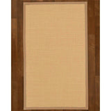 Natural Area Rugs 100%, Natural Fiber Handmade Deco, Cream Sisal Rug, Wheat Border - 5' x 7'
