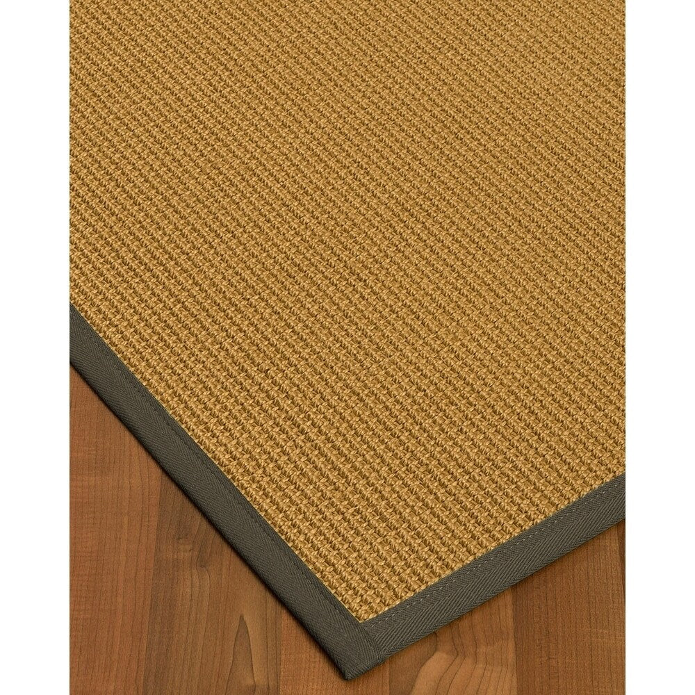 Natural Area Rugs 100%, Natural Fiber Handmade Devon, Beige Sisal Rug, Moss Border - 2'6" x 10'