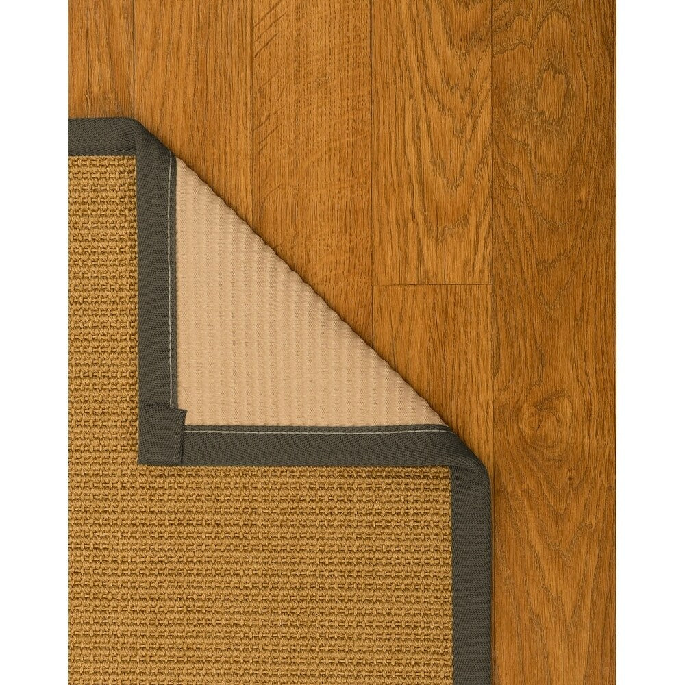 Natural Area Rugs 100%, Natural Fiber Handmade Devon, Beige Sisal Rug, Moss Border - 2'6" x 10'