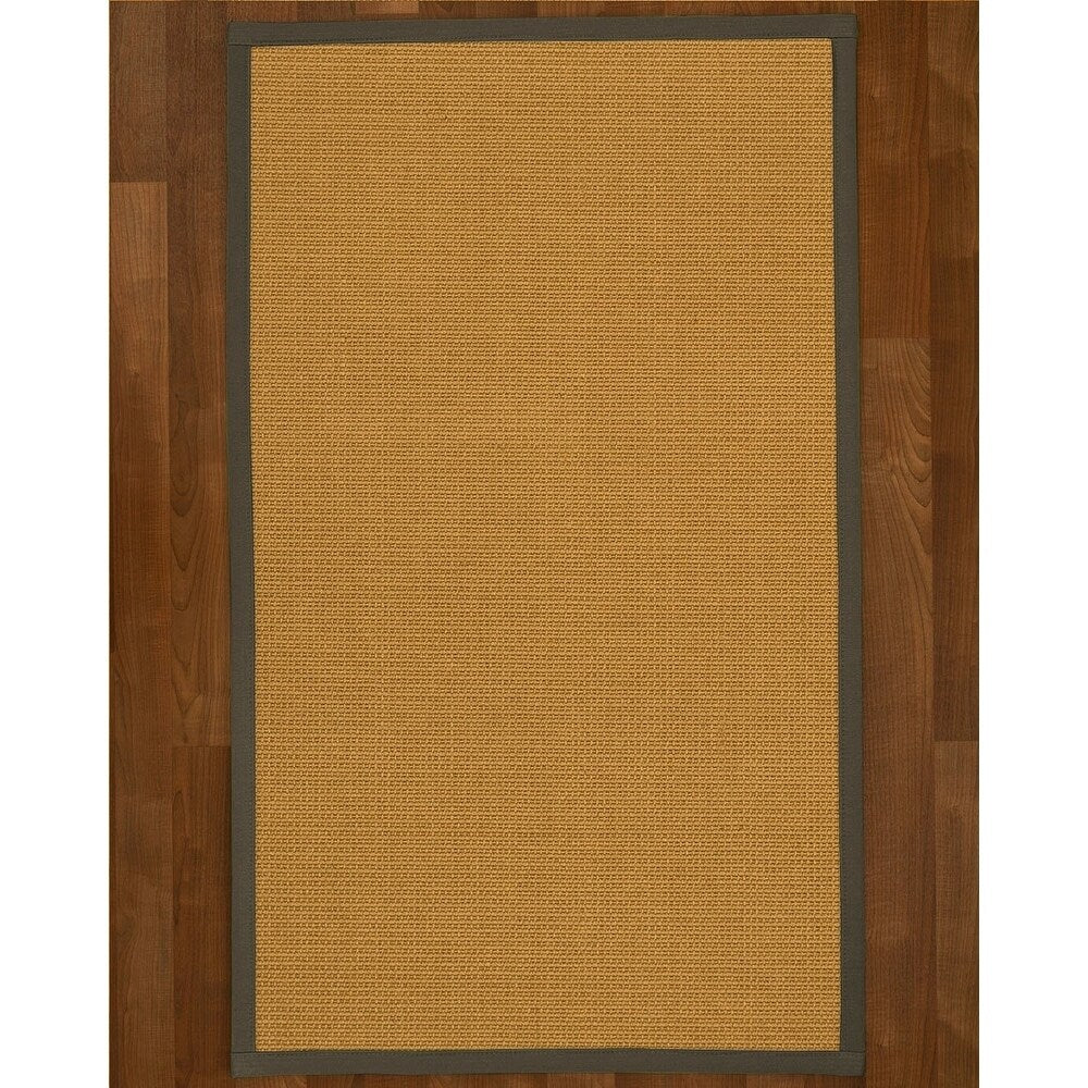 Natural Area Rugs 100%, Natural Fiber Handmade Devon, Beige Sisal Rug, Moss Border - 2'6" x 10'