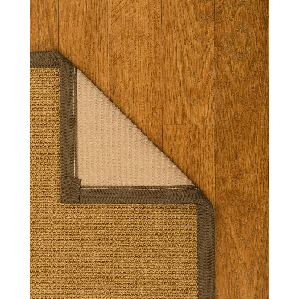 Natural Area Rugs, 100% Natural Fiber Handmade Devon, Beige Sisal Rug 8' Square, Malt Border - 8' x 8'