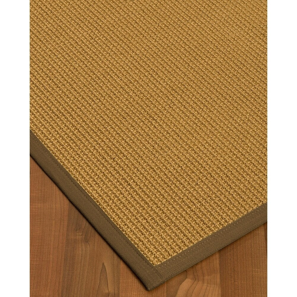 Natural Area Rugs, 100% Natural Fiber Handmade Devon, Beige Sisal Rug 8' Square, Malt Border - 8' x 8'