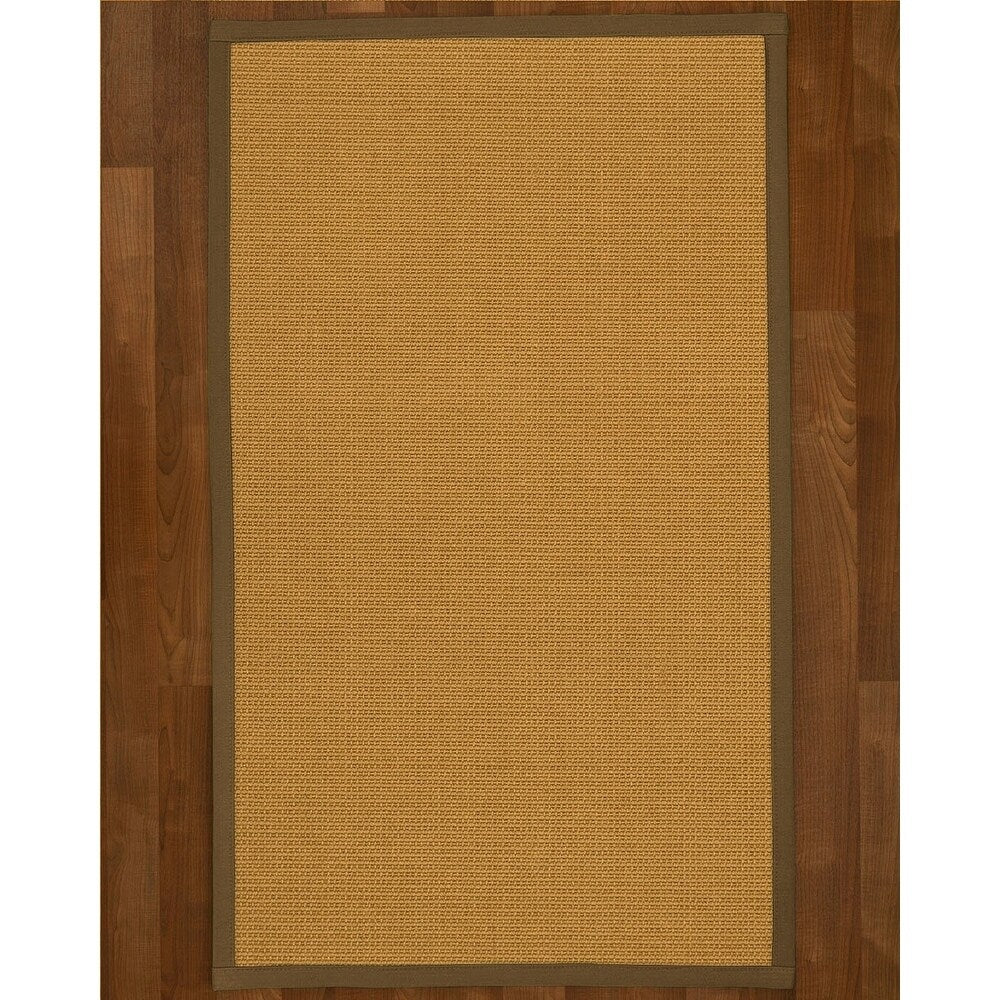 Natural Area Rugs, 100% Natural Fiber Handmade Devon, Beige Sisal Rug 8' Square, Malt Border - 8' x 8'