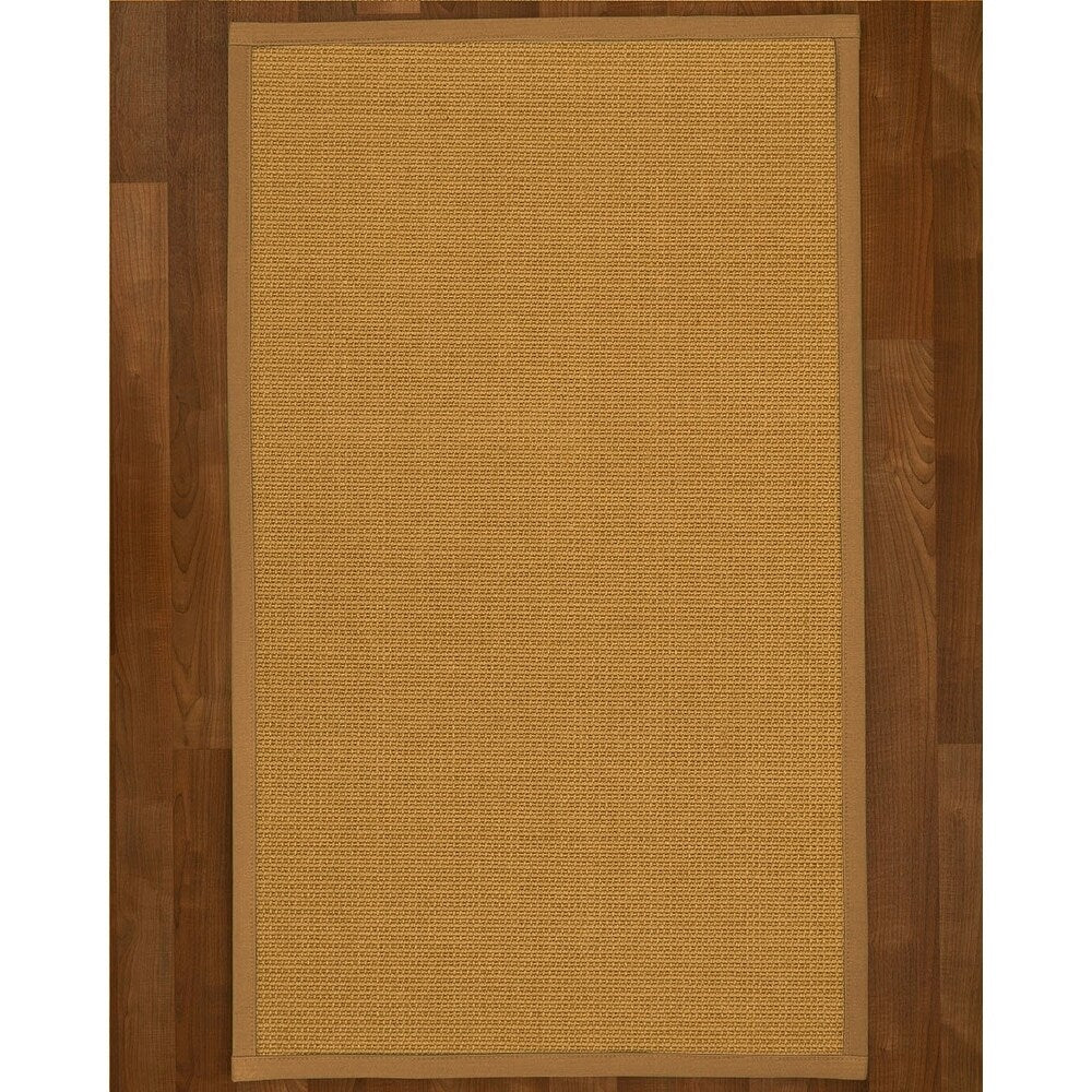 Natural Area Rugs 100%, Natural Fiber Handmade Devon, Beige Sisal Rug, Doe Border - 2'6" x 10'