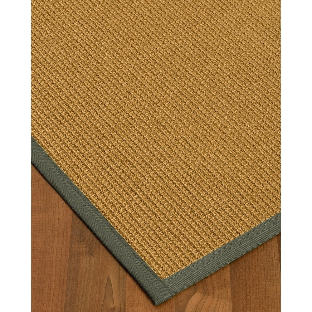Natural Area Rugs 100%, Natural Fiber Handmade Devon, Beige Sisal Rug, Green Border - 12' x 18'
