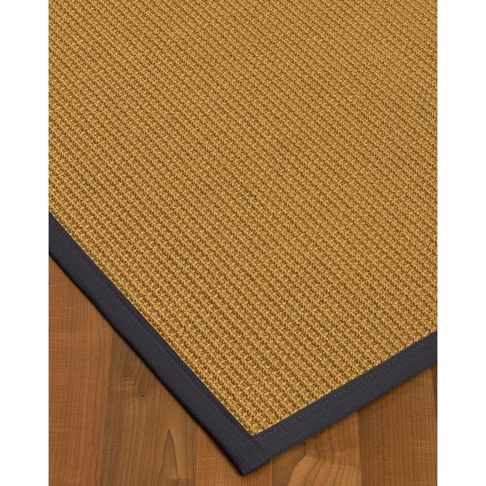 Natural Area Rugs 100%, Natural Fiber Handmade Devon, Beige Sisal Rug, Midnight Blue Border - 3' x 5'
