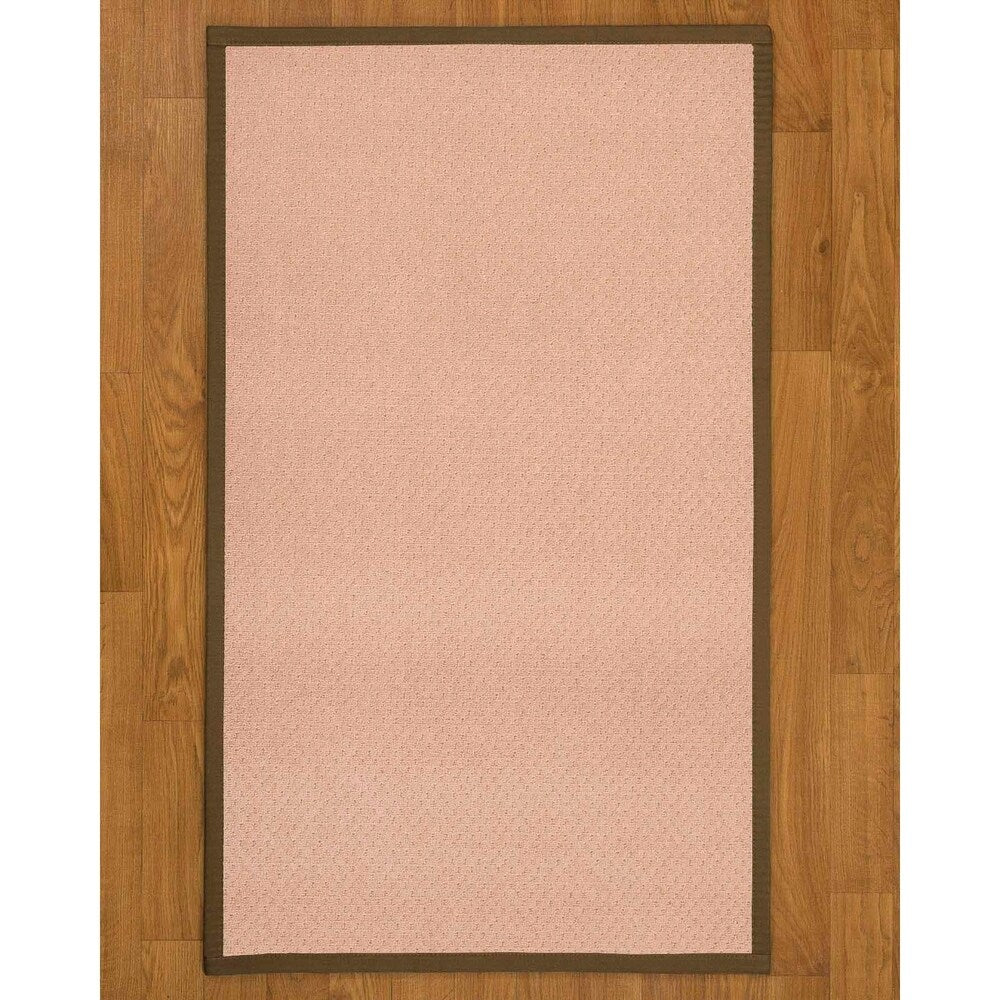 Natural Area Rugs 100%, Natural Fiber Handmade Eloise, Pink Wool Rug, Malt Border - 2'6" x 8'