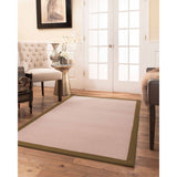 Natural Area Rugs 100%, Natural Fiber Handmade Eloise, Pink Wool Rug, Malt Border - 2'6" x 8'