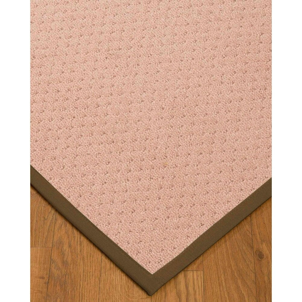 Natural Area Rugs 100%, Natural Fiber Handmade Eloise, Pink Wool Rug, Malt Border - 2'6" x 8'