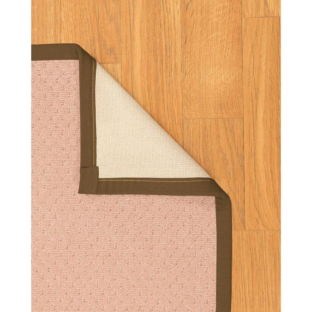 Natural Area Rugs 100%, Natural Fiber Handmade Eloise, Pink Wool Rug, Malt Border - 2'6" x 8'