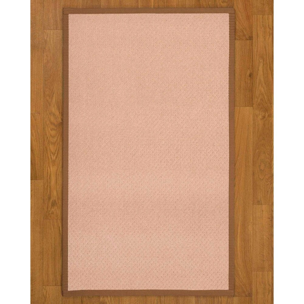 Natural Area Rugs 100%, Natural Fiber Handmade Eloise, Pink Wool Rug, Sienna Border - 2'6" x 8'