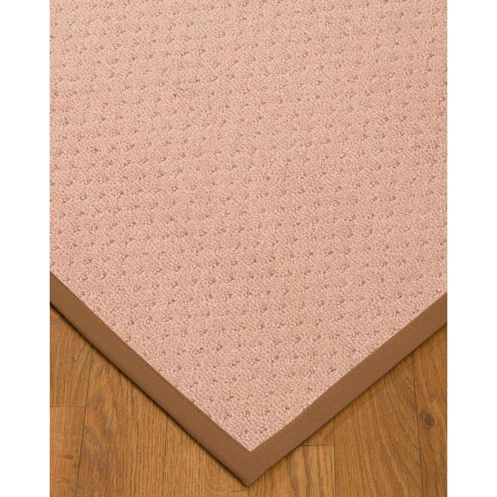 Natural Area Rugs 100%, Natural Fiber Handmade Eloise, Pink Wool Rug, Sienna Border - 2'6" x 8'