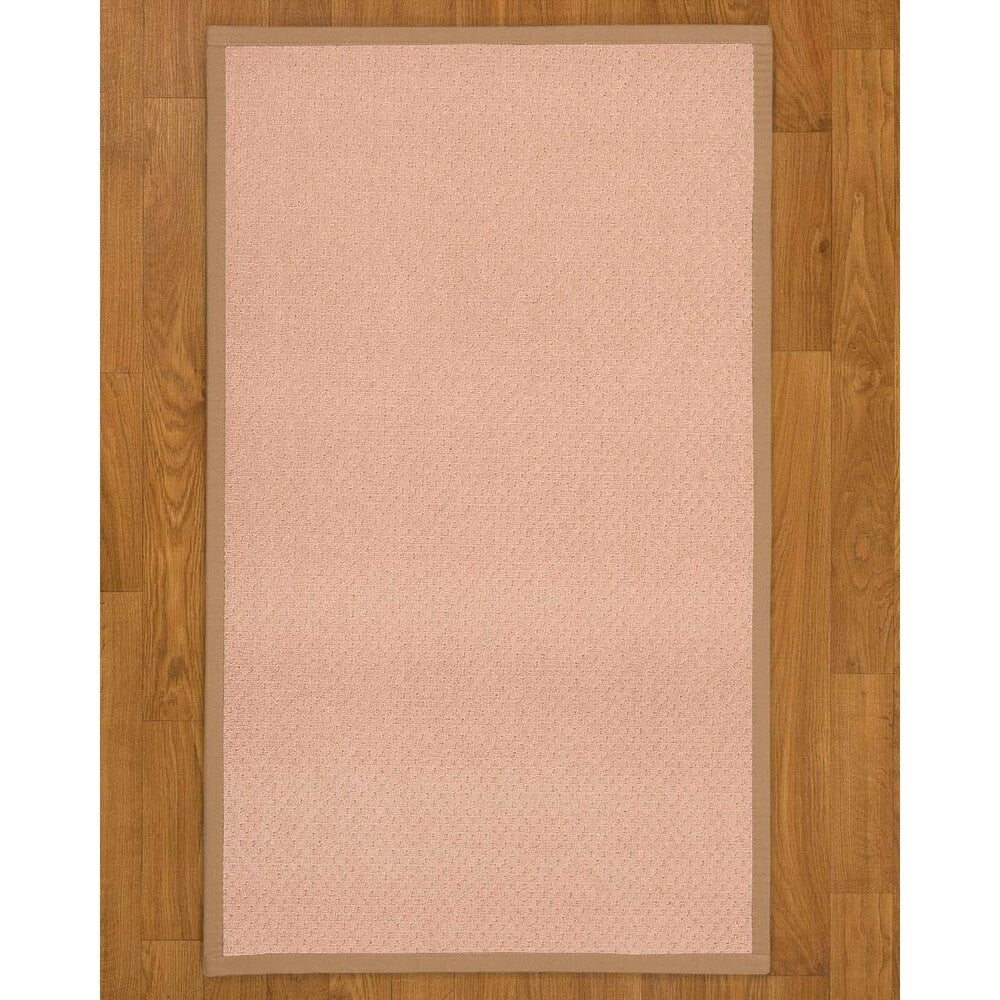 Natural Area Rugs 100%, Natural Fiber Handmade Eloise, Pink Wool Rug, Wheat Border - 12' x 15'