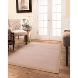 Natural Area Rugs 100%, Natural Fiber Handmade Eloise, Pink Wool Rug, Wheat Border - 12' x 15'