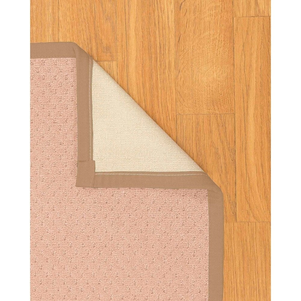 Natural Area Rugs 100%, Natural Fiber Handmade Eloise, Pink Wool Rug, Wheat Border - 12' x 15'