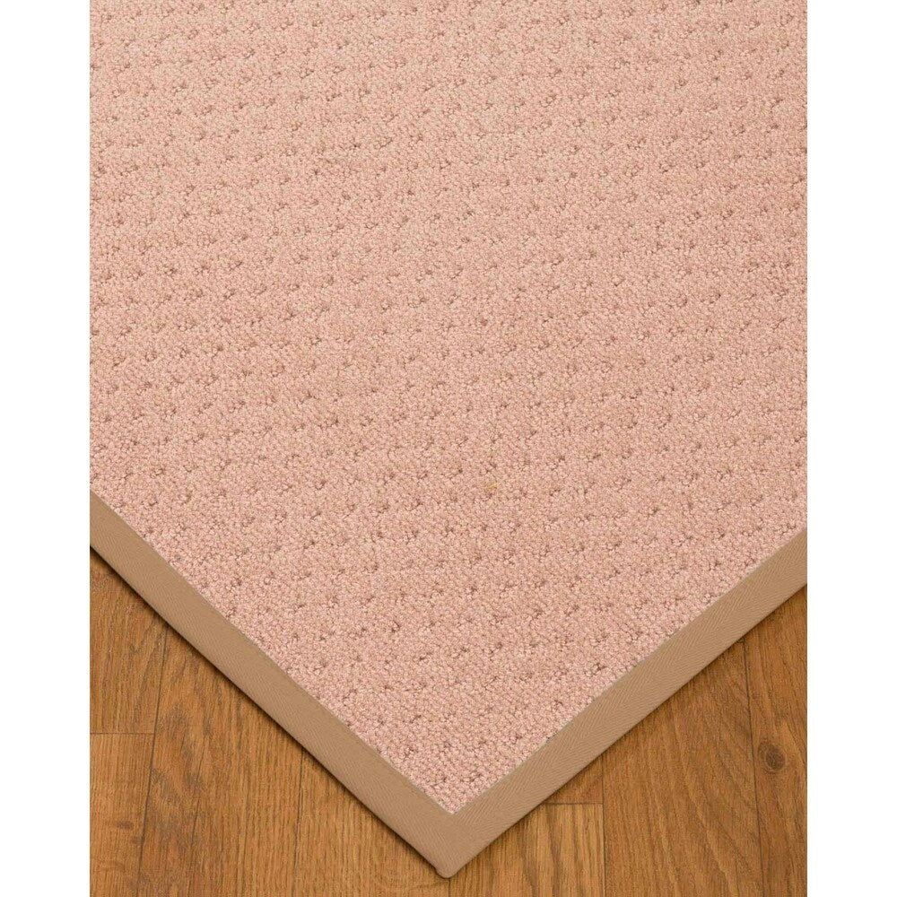 Natural Area Rugs 100%, Natural Fiber Handmade Eloise, Pink Wool Rug, Wheat Border - 12' x 15'