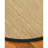 Natural Area Rugs, 100% Natural Fiber Handmade Half Panama, Beige Seagrass Oval Rug (5'X8'), Black Border - 5' x 8' Oval