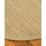 Natural Area Rugs, 100% Natural Fiber Handmade Half Panama, Beige Seagrass Oval Rug (6'X9'), Sand Border - 6' x 9' Oval