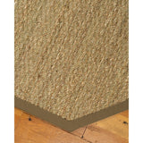 Natural Area Rugs, 100% Natural Fiber Handmade Half Panama, Beige Seagrass Oval Rug (8'X10'), Squirrel Border - 8'x10'