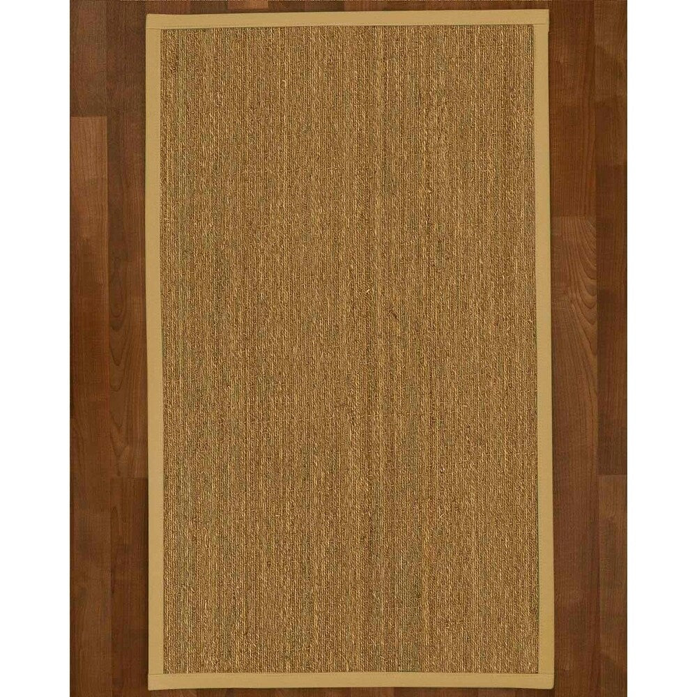 Natural Area Rugs 100%, Natural Fiber Handmade Half-Panama, Natural Seagrass Rug (12' X 15'), Sage Border - 12' x 15'