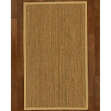 Natural Area Rugs 100%, Natural Fiber Handmade Half-Panama, Natural Seagrass Rug (12' X 15'), Sage Border - 12' x 15'