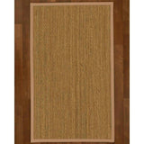 Natural Area Rugs, 100% Natural Fiber Handmade Half-Panama, Natural Seagrass Rug 8' Square, Wheat Border - 8' x 8' Square