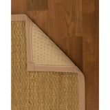Natural Area Rugs, 100% Natural Fiber Handmade Half-Panama, Natural Seagrass Rug 8' Square, Wheat Border - 8' x 8' Square
