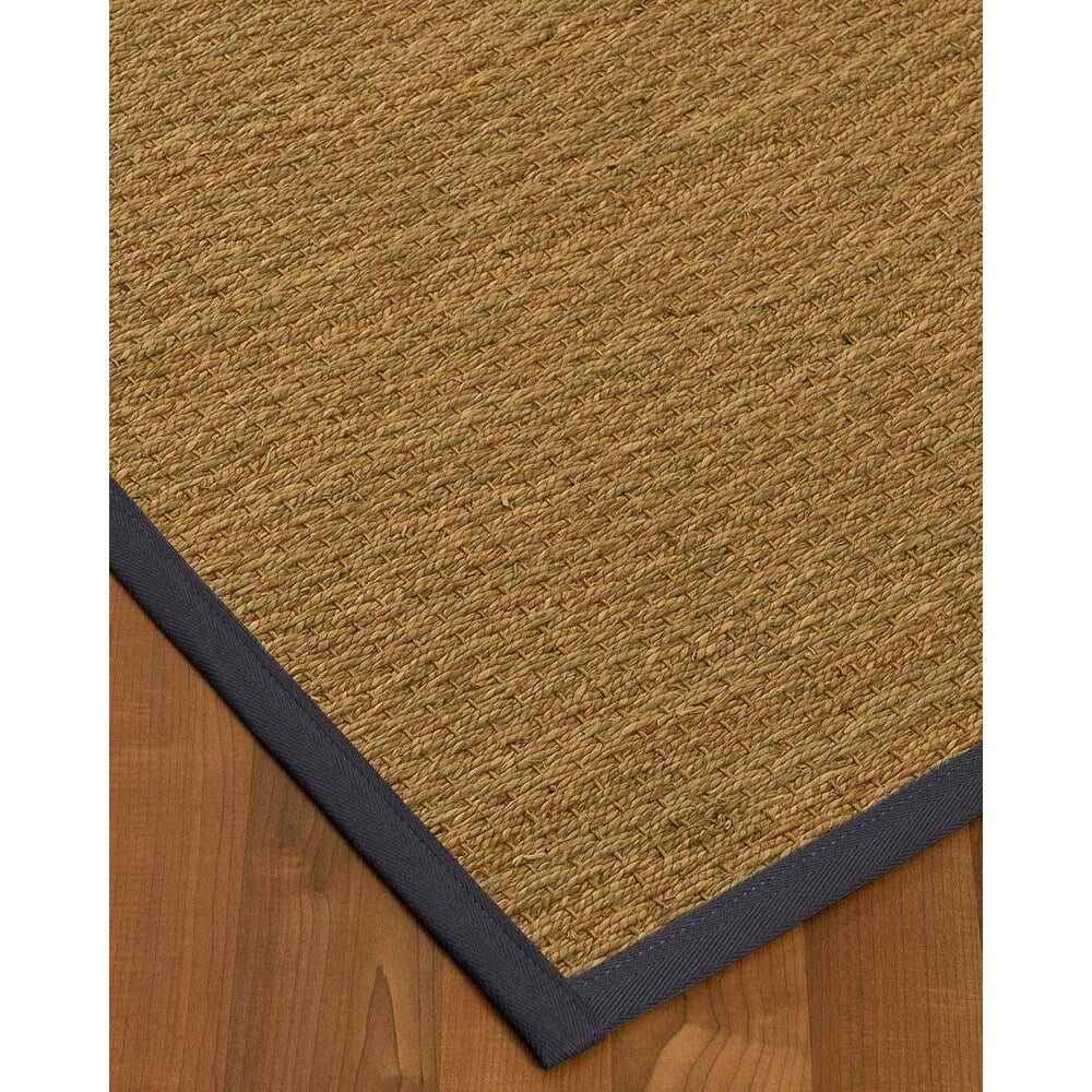 Natural Area Rugs 100%, Natural Fiber Handmade Half-Panama, Natural Seagrass Rug (9' X 12'), Midnight Blue Border - 9' x 12'