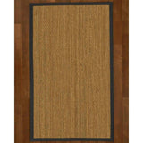 Natural Area Rugs 100%, Natural Fiber Handmade Half-Panama, Natural Seagrass Rug, Black Border - 4' x 12'