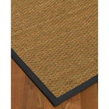 Natural Area Rugs 100%, Natural Fiber Handmade Half-Panama, Natural Seagrass Rug, Black Border - 4' x 12'