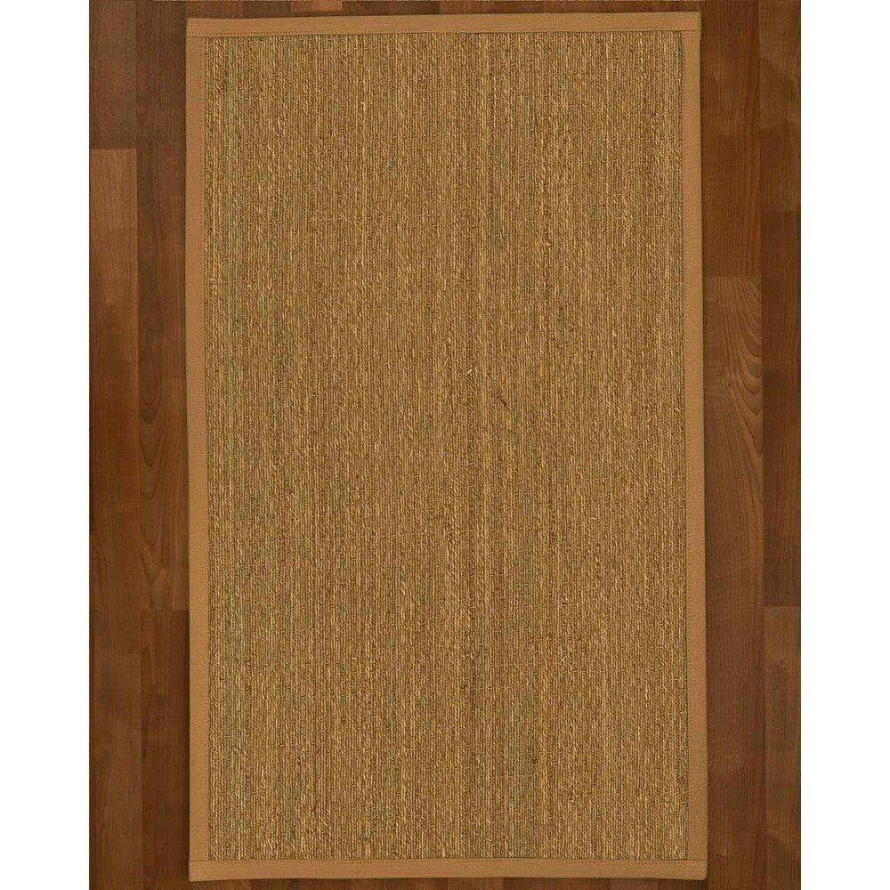 Natural Area Rugs 100%, Natural Fiber Handmade Half-Panama, Natural Seagrass Rug, Doe Border - 5' x 7'
