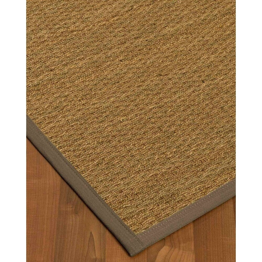 Natural Area Rugs 100%, Natural Fiber Handmade Half-Panama, Natural Seagrass Rug, Fossil Border - 2'9" x 9'