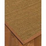 Natural Area Rugs 100%, Natural Fiber Handmade Half-Panama, Natural Seagrass Rug, Sienna Border - 4' x 12'