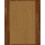 Natural Area Rugs 100%, Natural Fiber Handmade Half-Panama, Natural Seagrass Rug, Sienna Border - 4' x 12'
