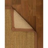 Natural Area Rugs 100%, Natural Fiber Handmade Half-Panama, Natural Seagrass Rug, Sienna Border - 4' x 12'