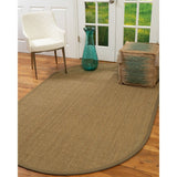 Natural Area Rugs, 100% Natural Fiber Handmade Hamptons, 6' Octagon Beige Seagrass Rug, Squirrel Border - 6' x 6' Octagon