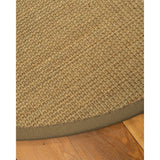 Natural Area Rugs, 100% Natural Fiber Handmade Hamptons, Beige Seagrass Oval Rug (5'X8'), Squirrel Border - 5' x 8' Oval