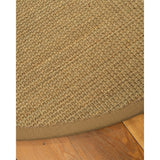 Natural Area Rugs, 100% Natural Fiber Handmade Hamptons, Beige Seagrass Oval Rug (6'X9'), Doe Border - 6' x 9' Oval