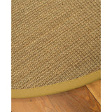 Natural Area Rugs, 100% Natural Fiber Handmade Hamptons, Beige Seagrass Oval Rug (6'X9'), Tan Border - 6' x 9' Oval