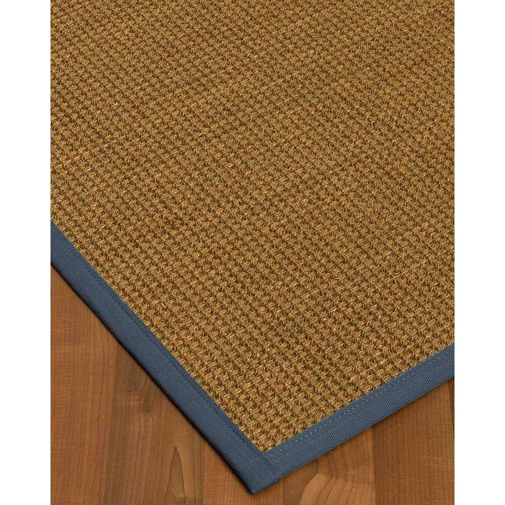 Natural Area Rugs, 100% Natural Fiber Handmade Hamptons, Natural Seagrass Rug 10' Square, Marine Border - 10' x 10' Square