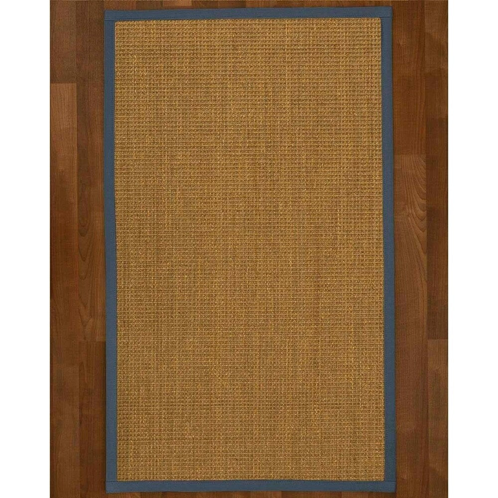 Natural Area Rugs, 100% Natural Fiber Handmade Hamptons, Natural Seagrass Rug 10' Square, Marine Border - 10' x 10' Square