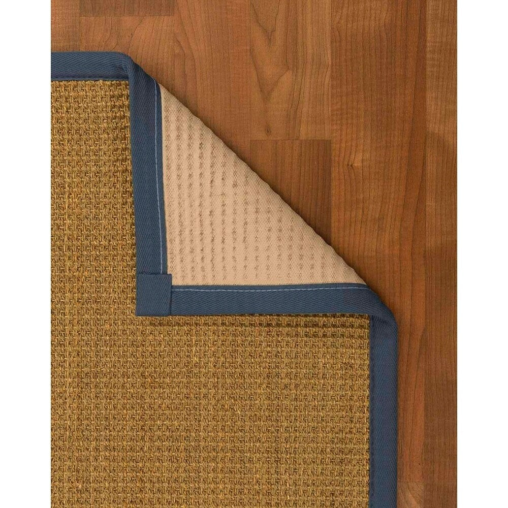 Natural Area Rugs, 100% Natural Fiber Handmade Hamptons, Natural Seagrass Rug 10' Square, Marine Border - 10' x 10' Square