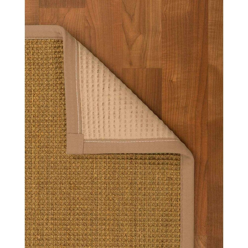 Natural Area Rugs, 100% Natural Fiber Handmade Hamptons, Natural Seagrass Rug 8' Square, Wheat Border - 8' x 8' Square